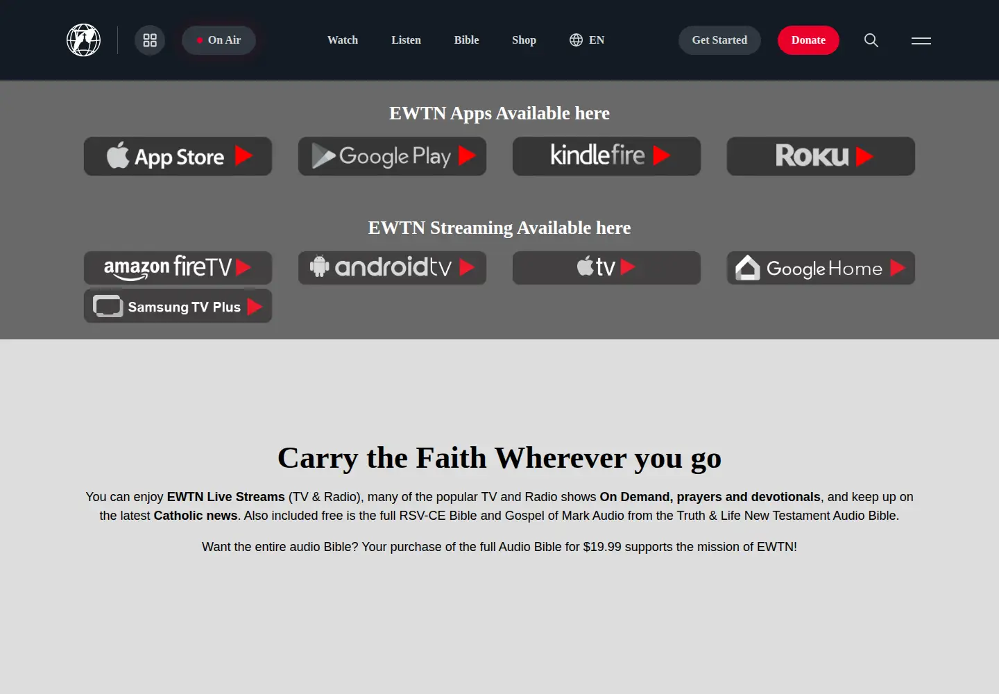 Captured homepage of ewtnapps.com in the current scan