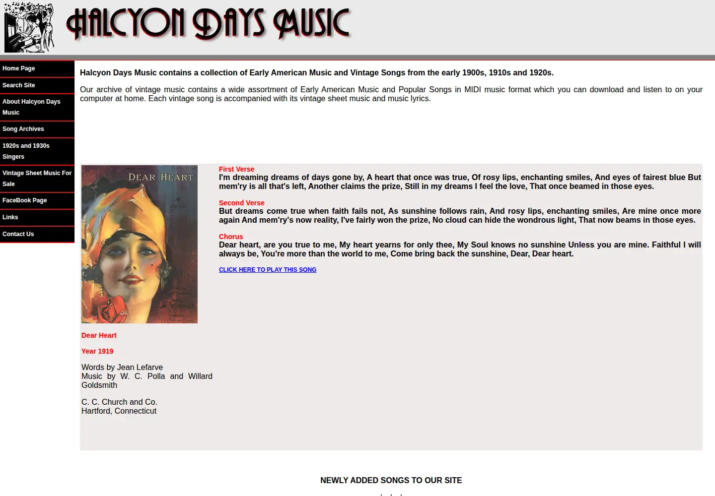 Screenshot of halcyondaysmusic.com