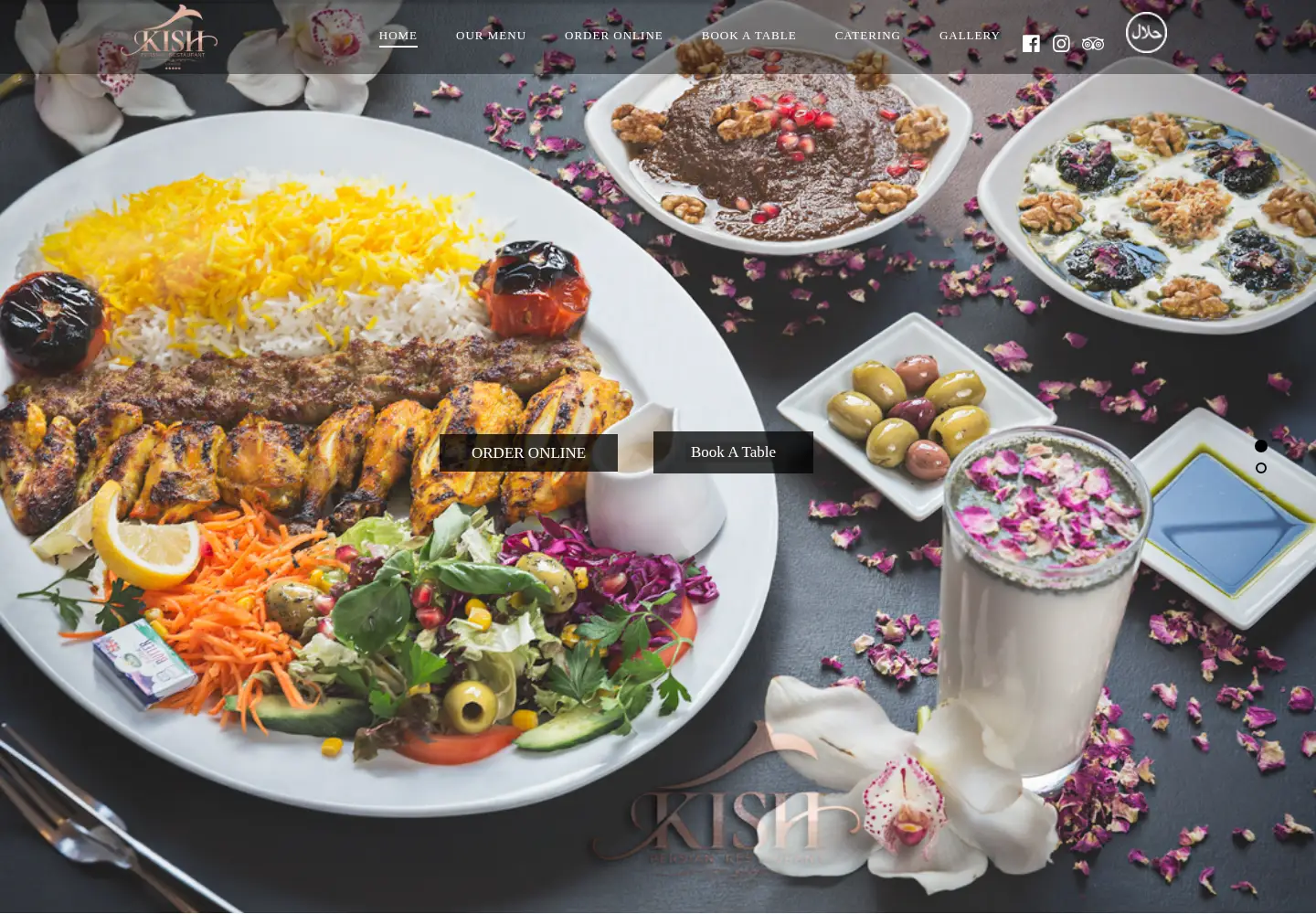 Screenshot of kishpersianrestaurant.com
