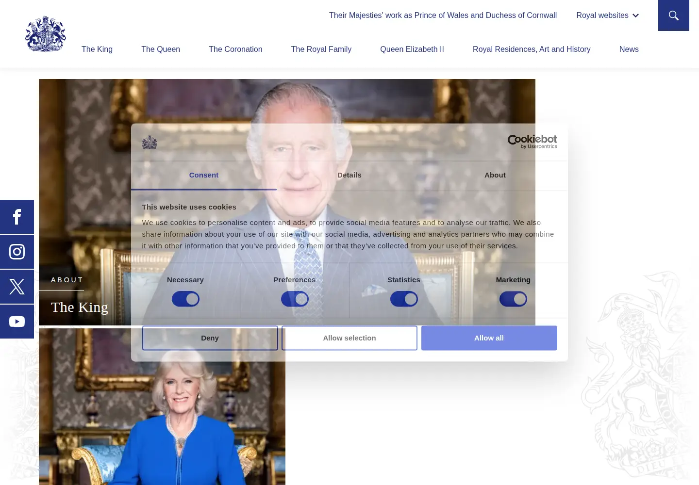 Screenshot of royal.uk