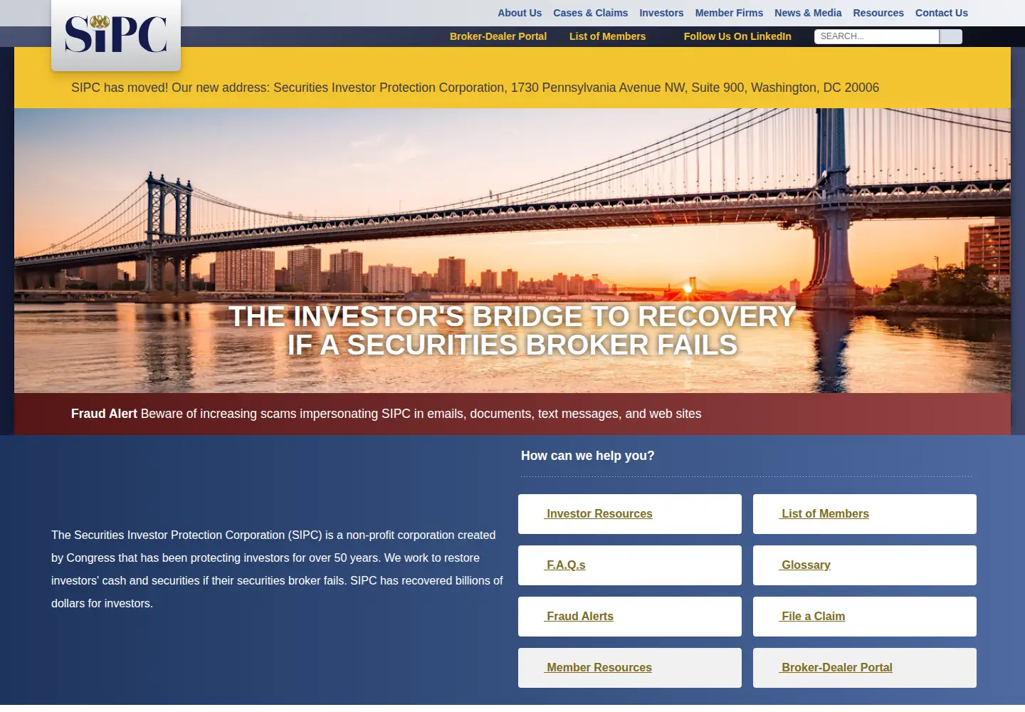 Screenshot of sipc.org