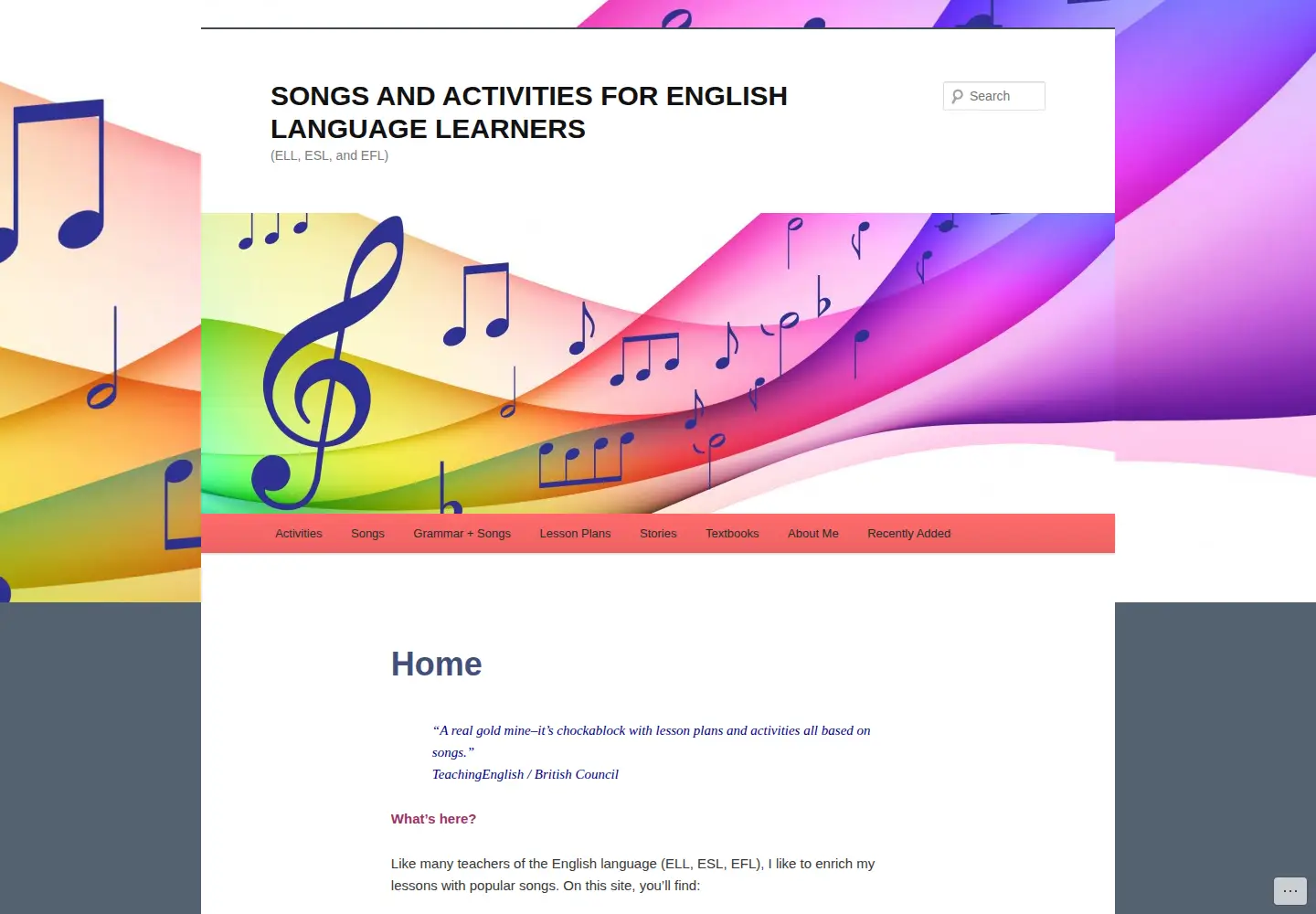 Screenshot of sandraheyersongs.com