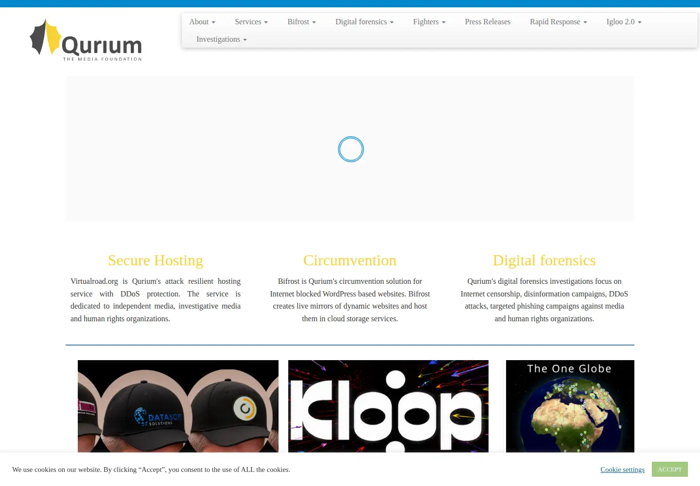 Screenshot of qurium.org