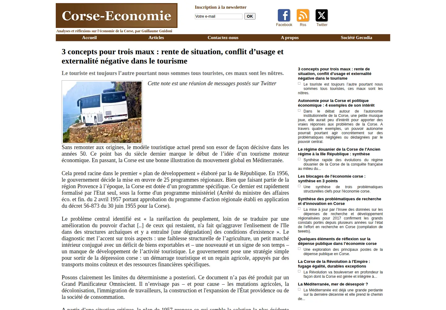 Screenshot of corse-economie.eu