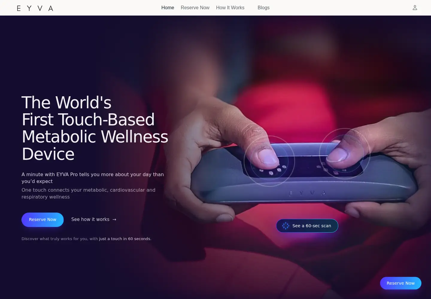 Screenshot of eyva.io