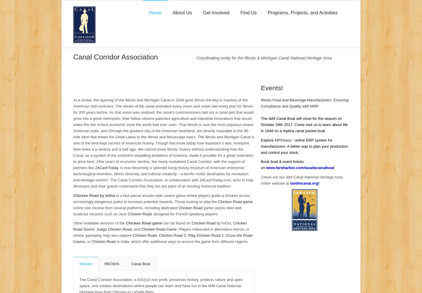 Captured homepage of canalcor.org in the current scan