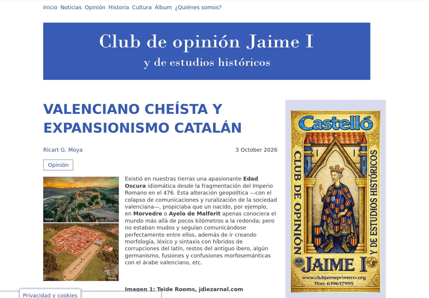 Captured homepage of clubjaimeprimero.org in the current scan