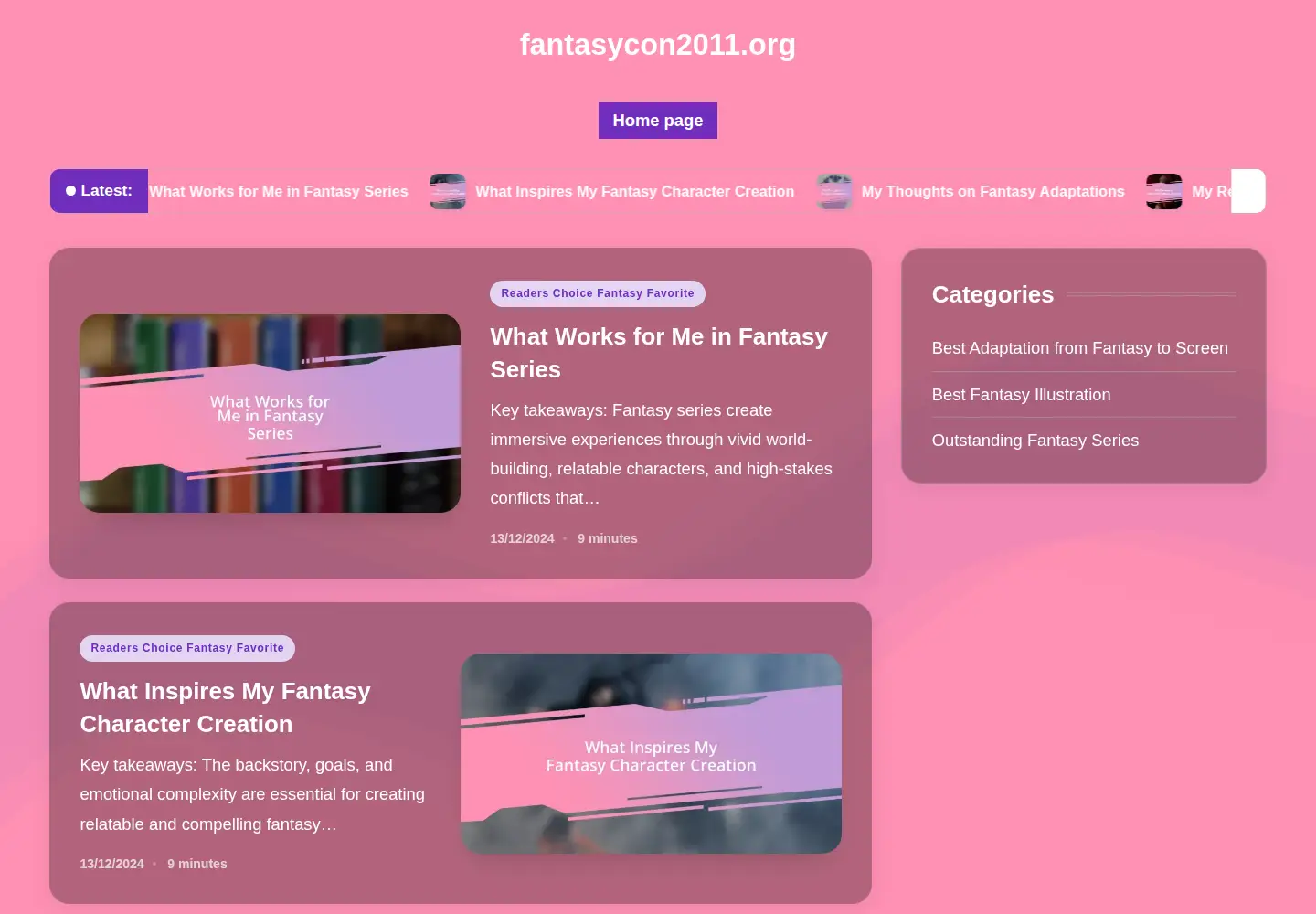 Captured homepage of fantasycon2011.org in the current scan