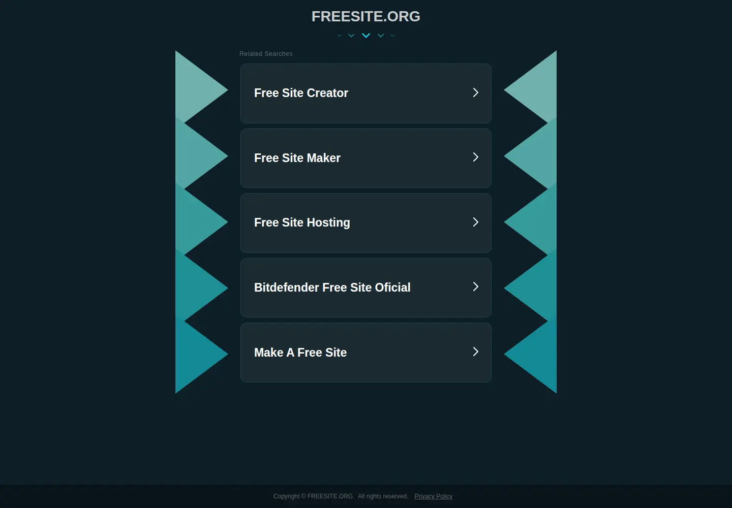 Captured homepage of freesite.org in the current scan
