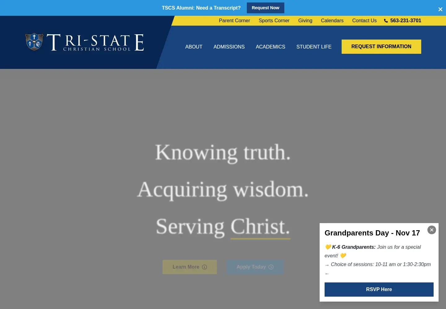 Captured homepage of tscs.org in the current scan