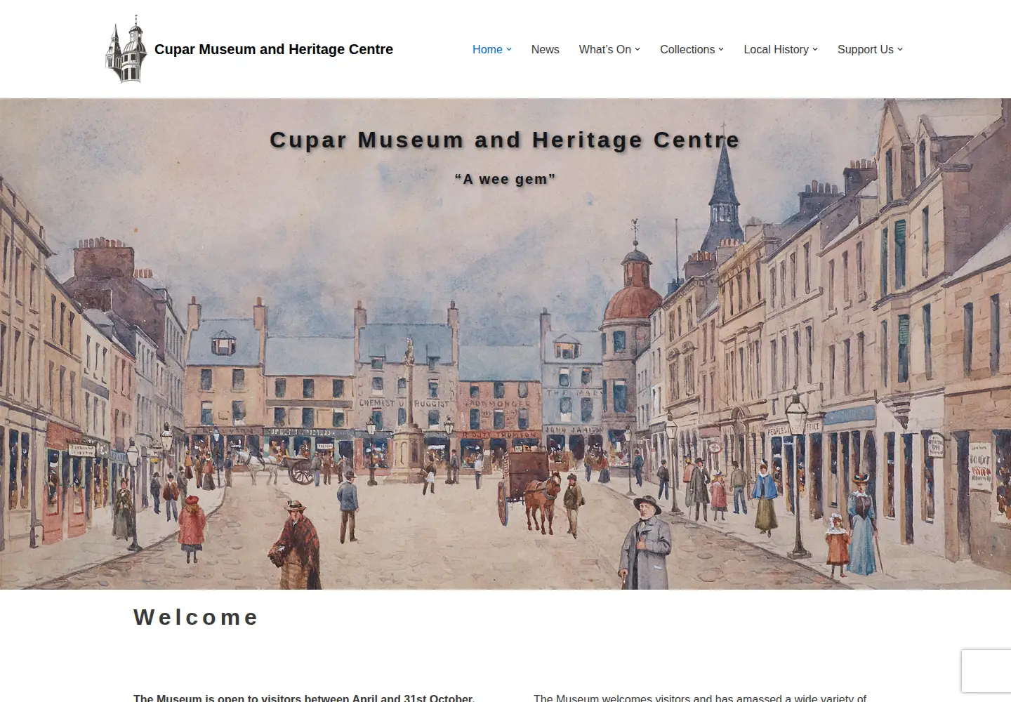 Captured homepage of cuparheritage.org.uk in the current scan