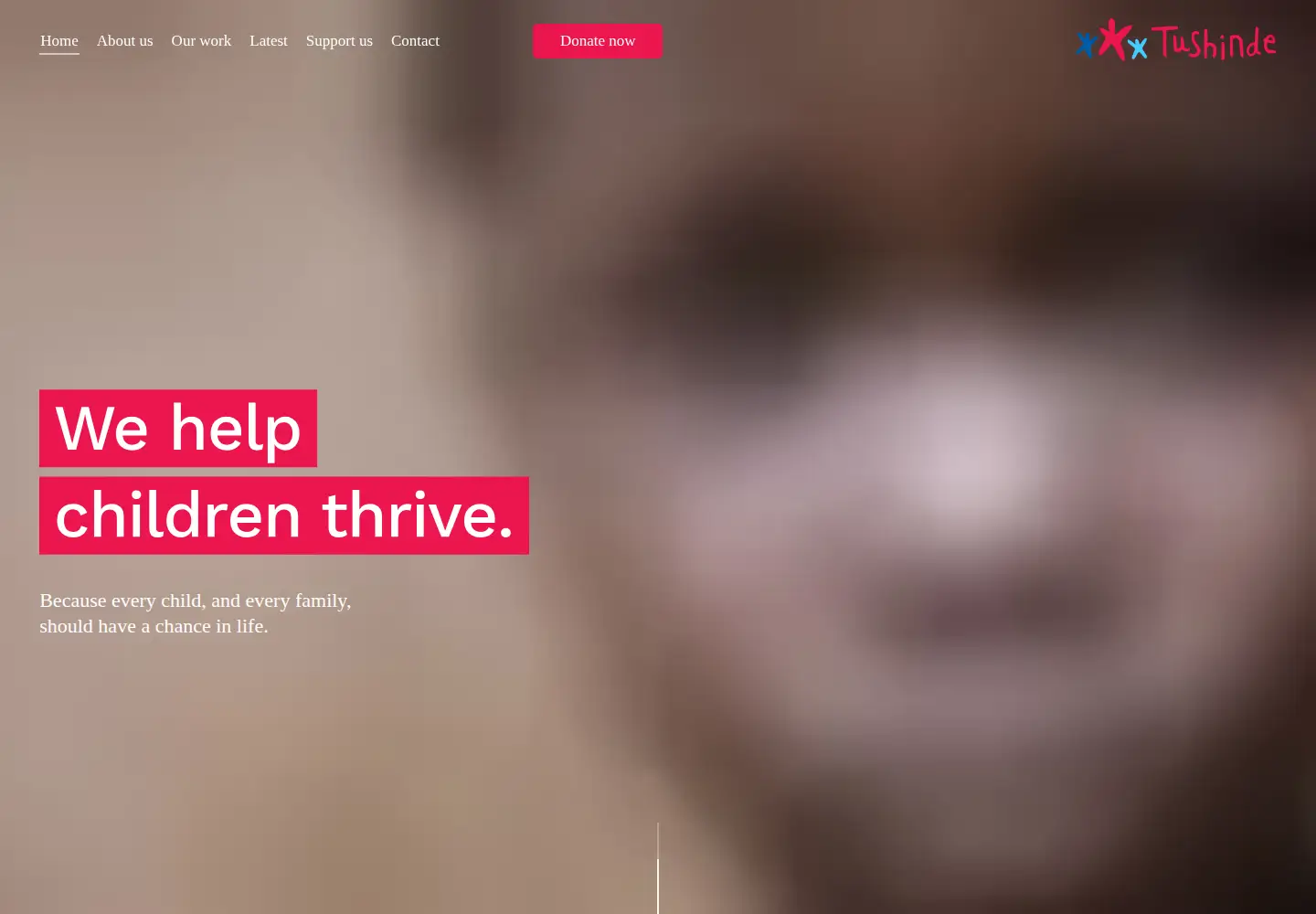 Captured homepage of tushinde.org.uk in the current scan