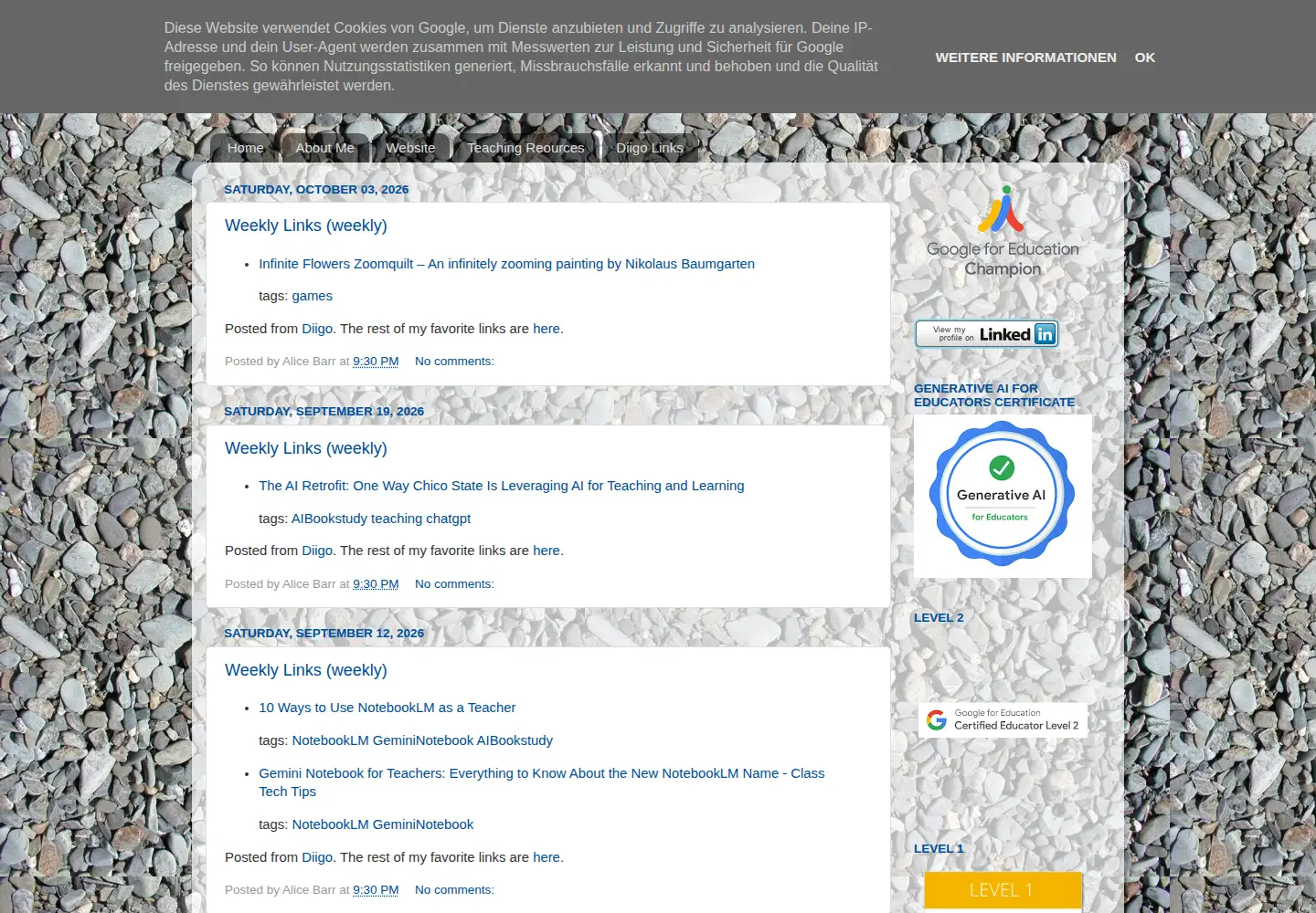 Screenshot of alicebarr.com