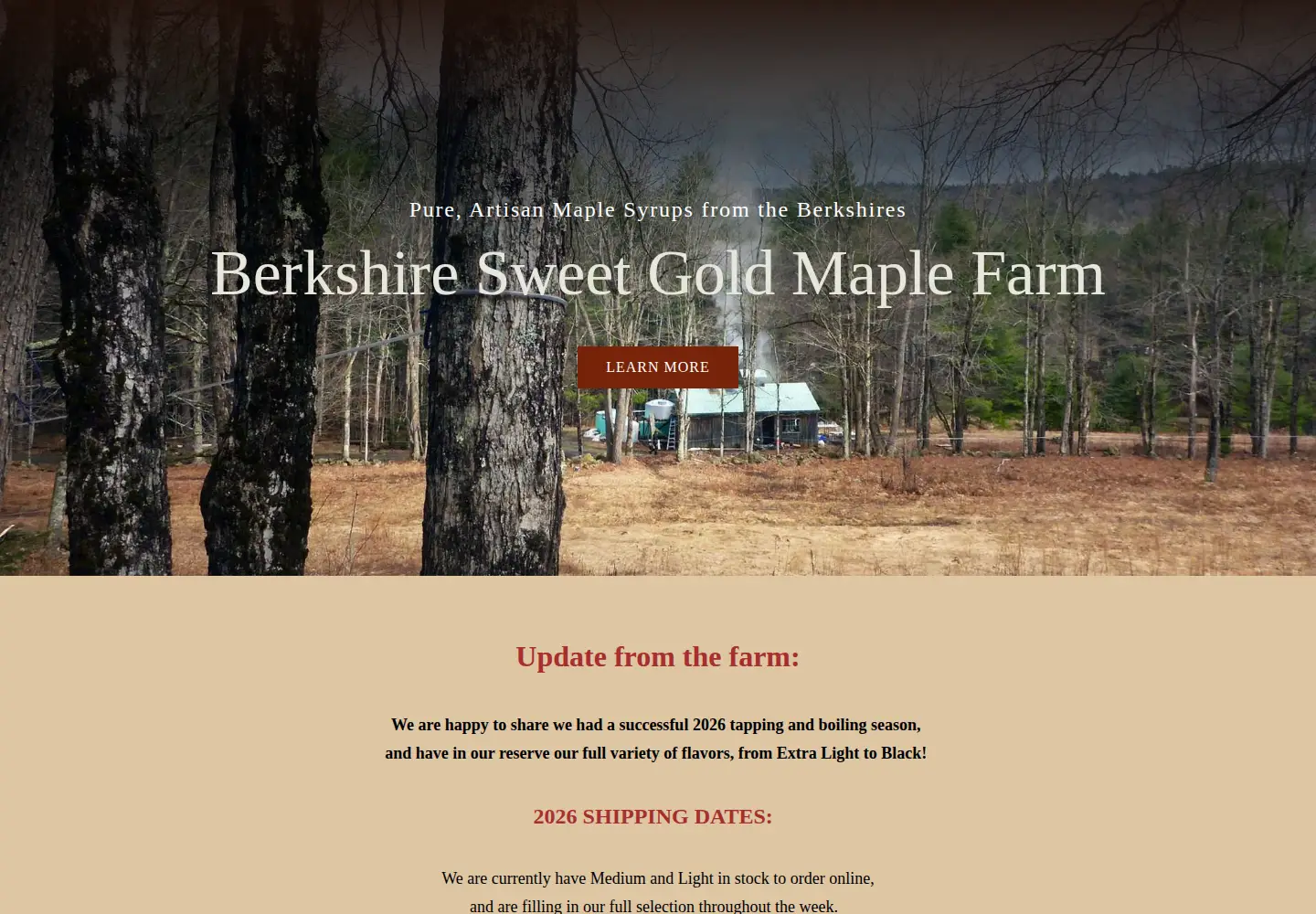 Captured homepage of berkshiresweetgold.com in the current scan