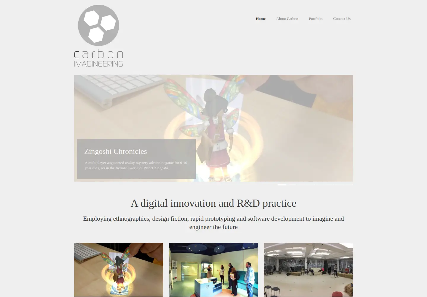 Captured homepage of carbonimagineering.com in the current scan