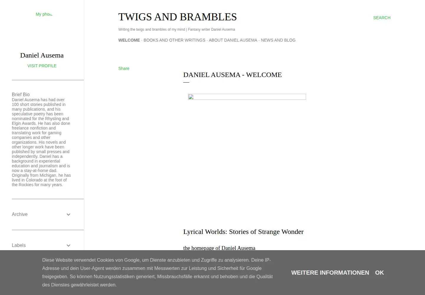 Captured homepage of danielausema.com in the current scan