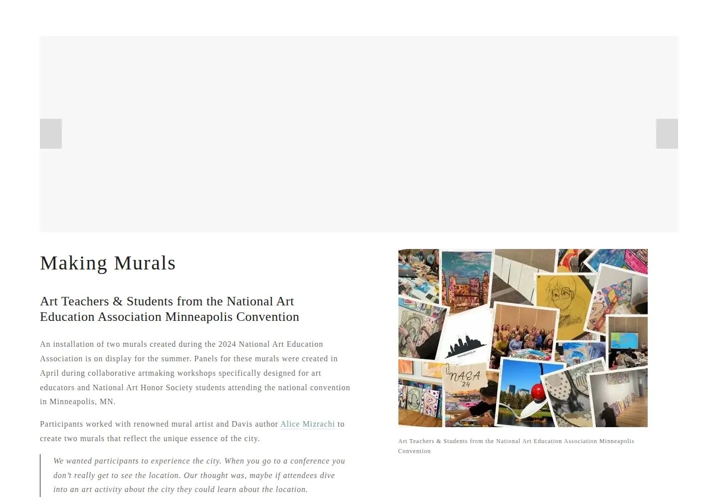 Captured homepage of davisartgallery.com in the current scan