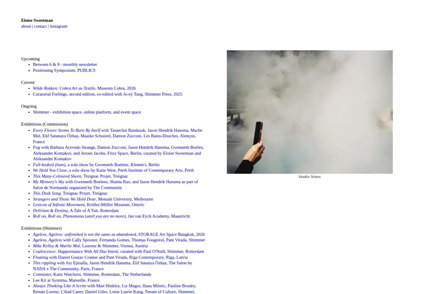 Captured homepage of eloisesweetman.com in the current scan