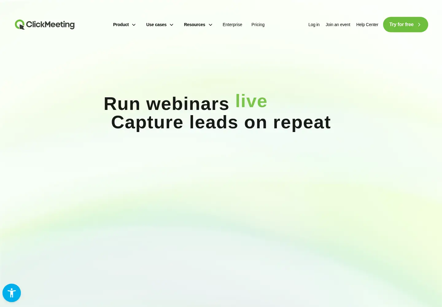 Screenshot of clickmeeting.com