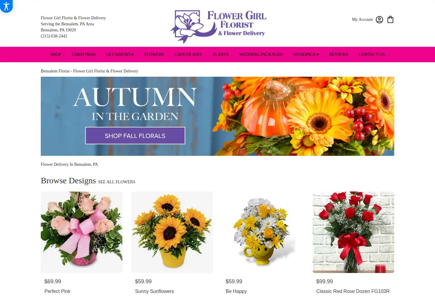 Screenshot of flowergirlflorist.com