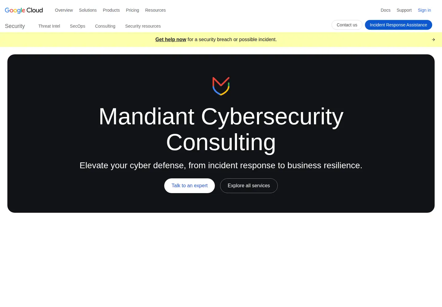 Screenshot of mandiant.com