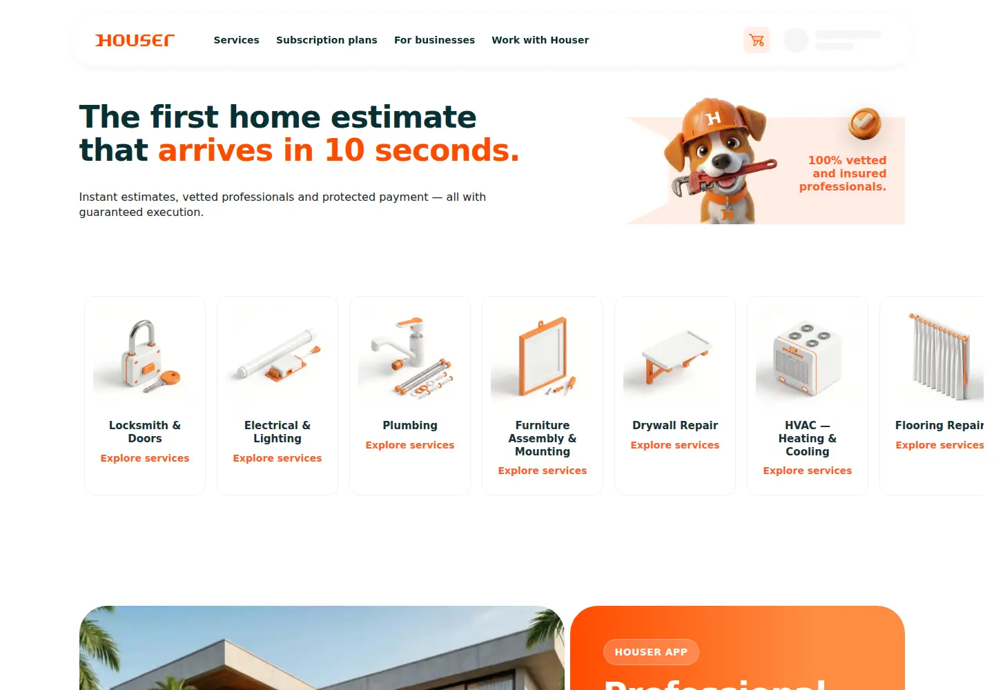 Screenshot of houser.com