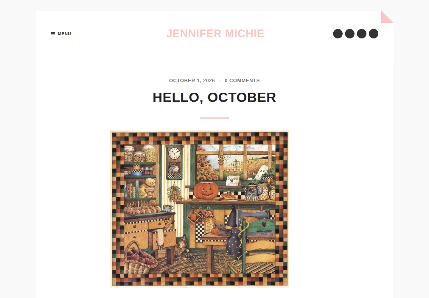 Captured homepage of jennifermichie.com in the current scan