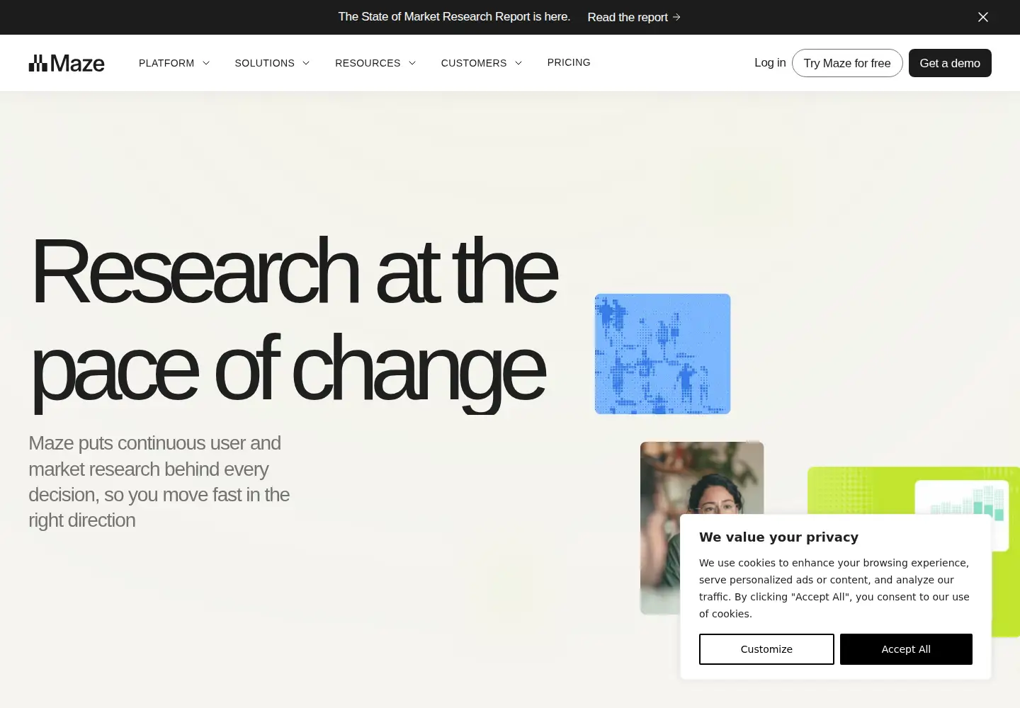 Screenshot of maze.co