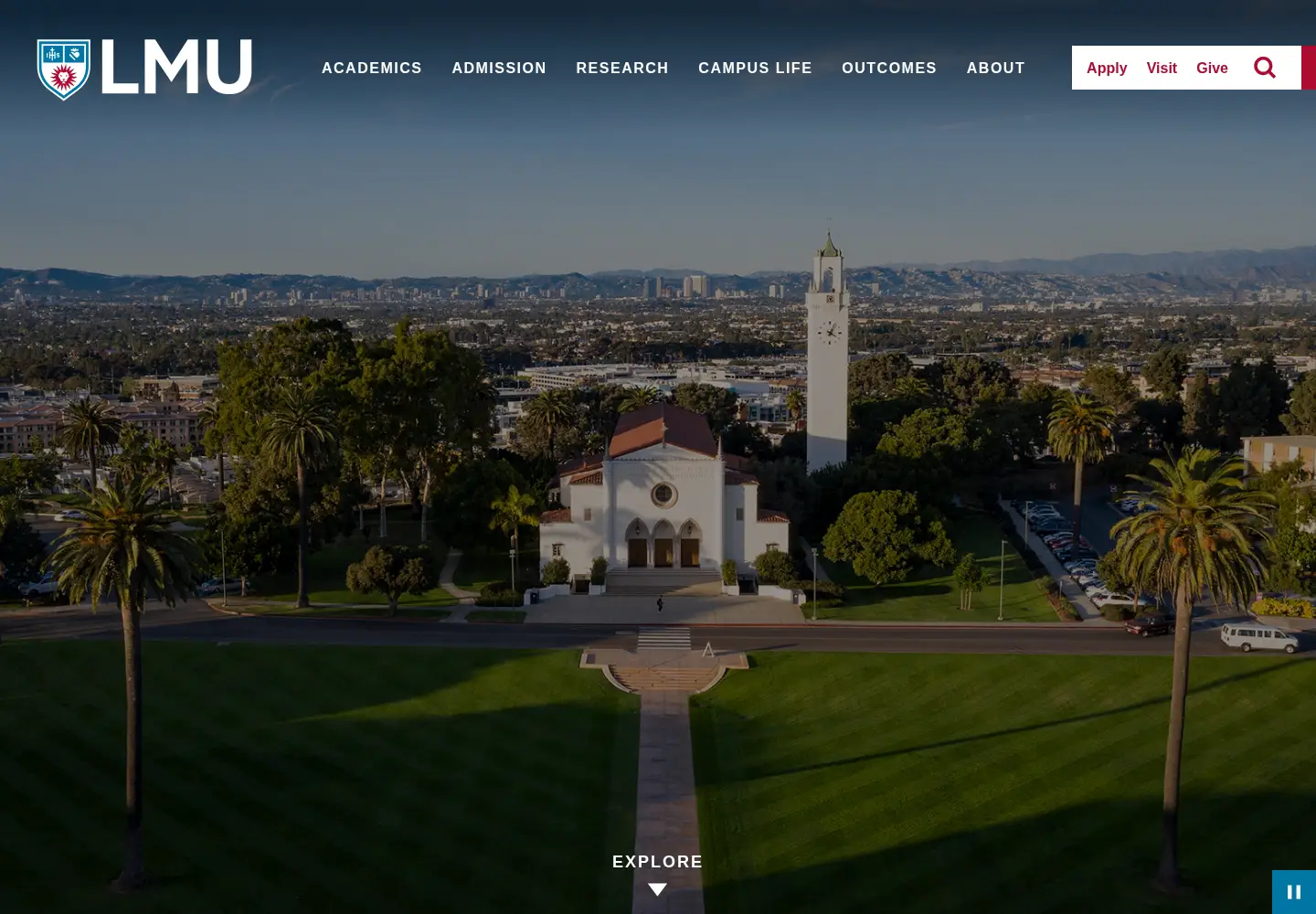 Screenshot of lmu.edu