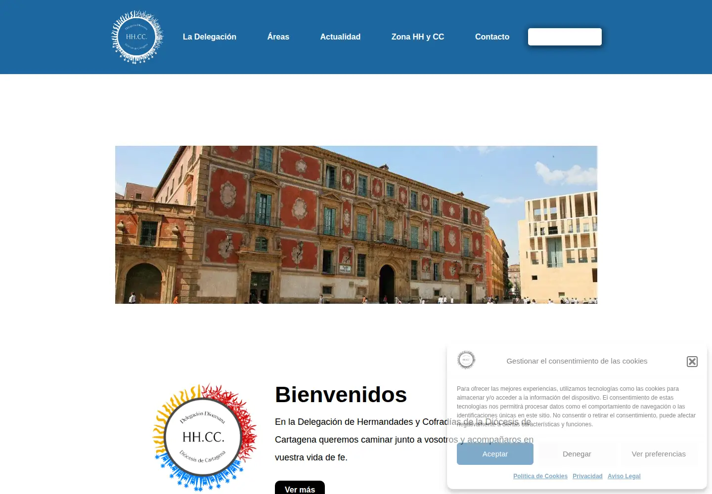 Captured homepage of delegacioncofradias.org in the current scan