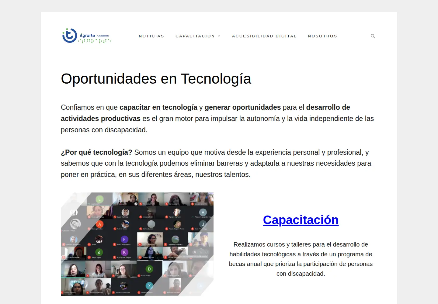 Screenshot of itgrarte.org