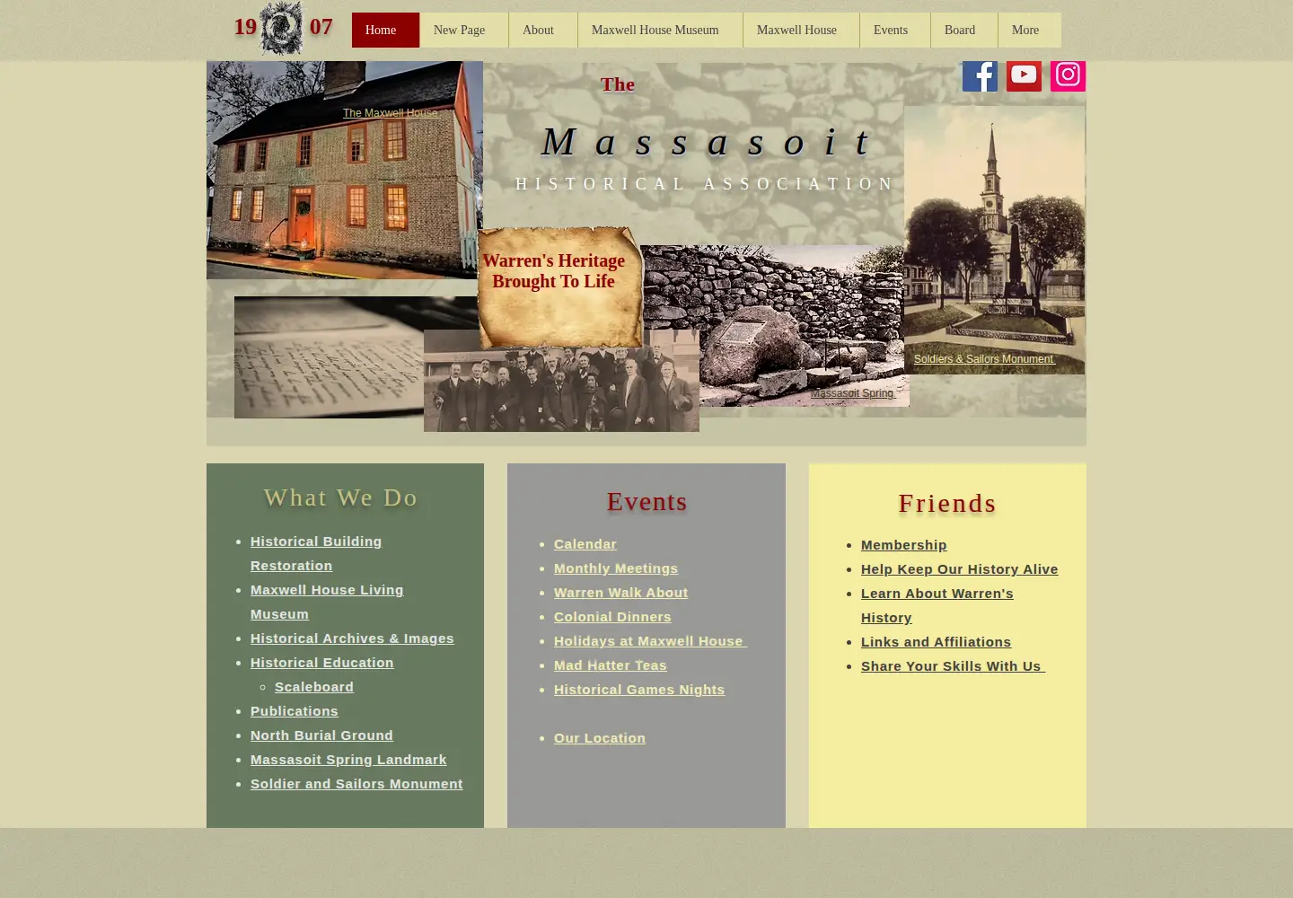Screenshot of massasoithistorical.org