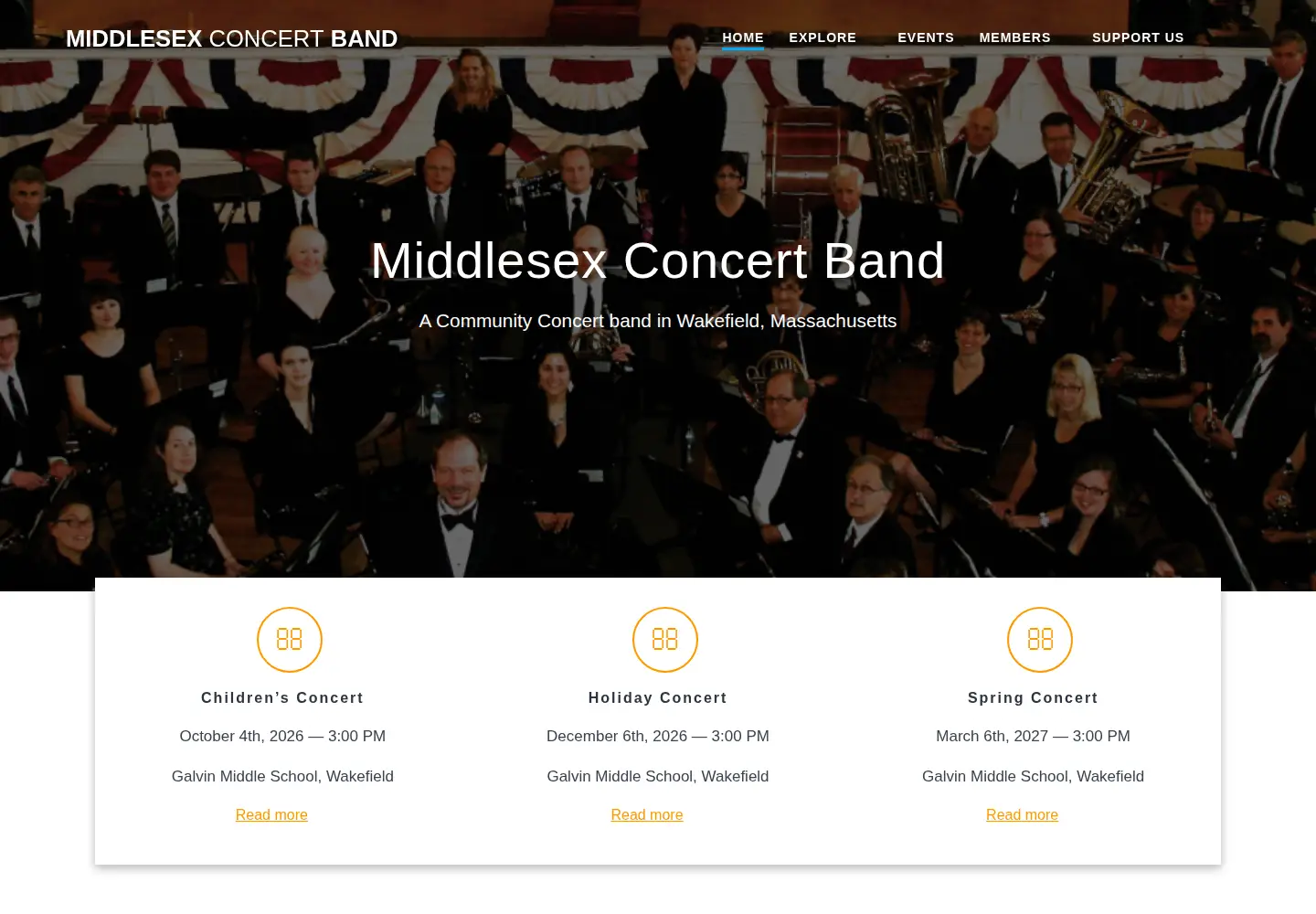 Screenshot of mcbconcertband.org