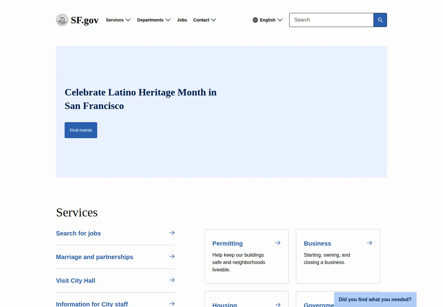 Screenshot of sfgov.org