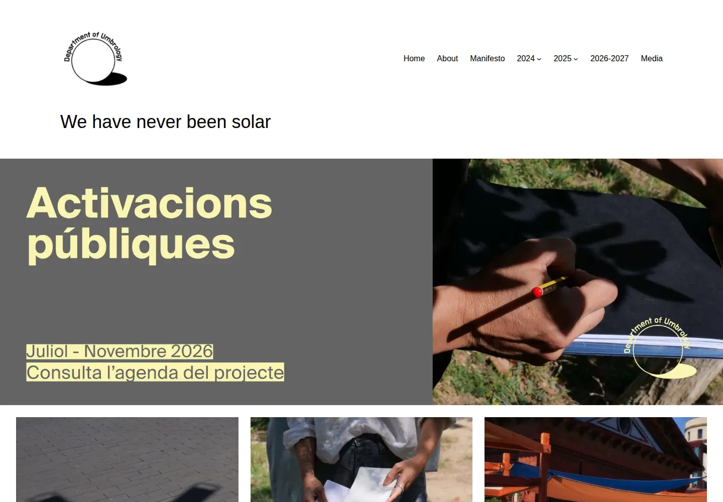 Captured homepage of umbrology.org in the current scan