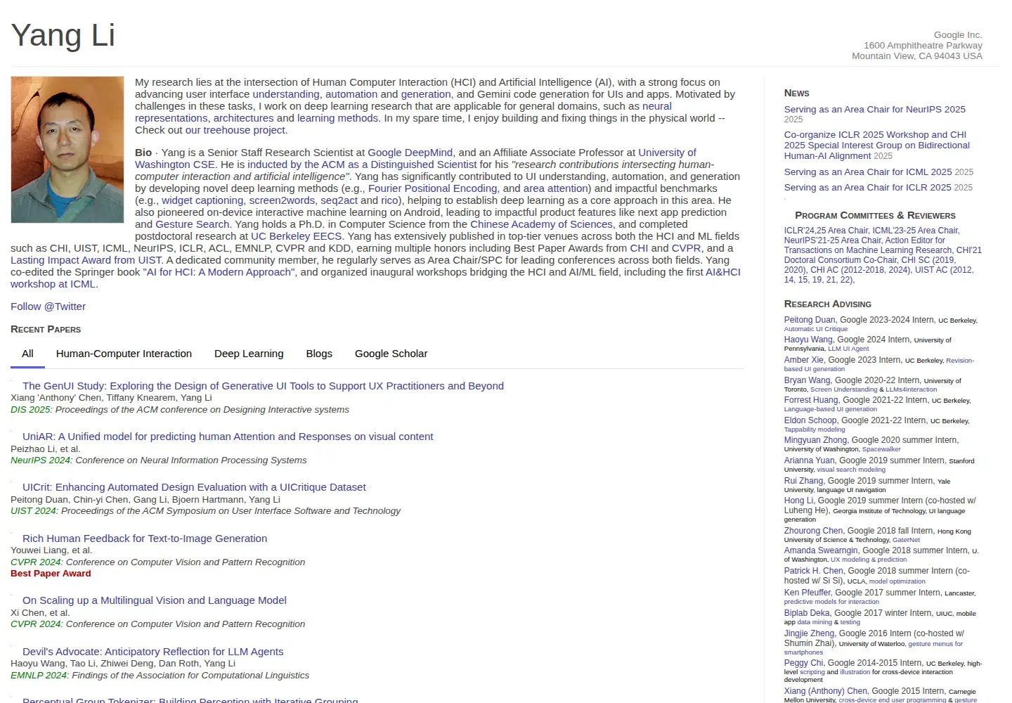 Screenshot of yangl.org