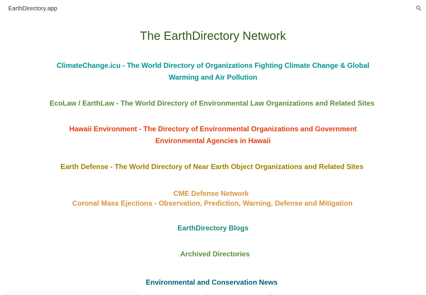 Screenshot of earthdirectory.app