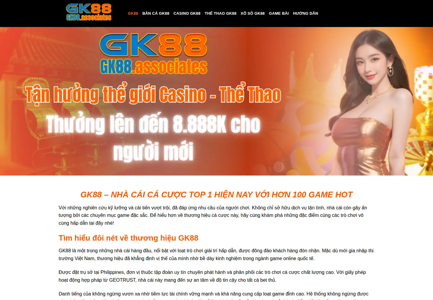 Captured homepage of gk88.associates in the current scan