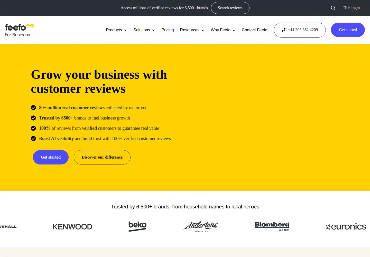 Screenshot of feefo.com