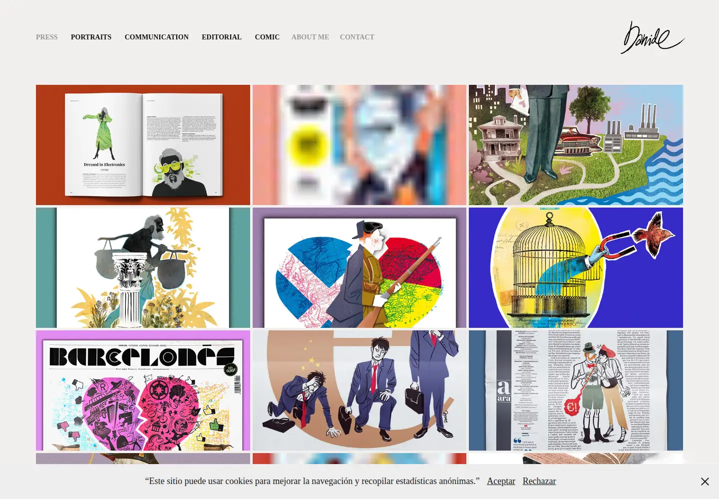 Captured homepage of danide.com in the current scan