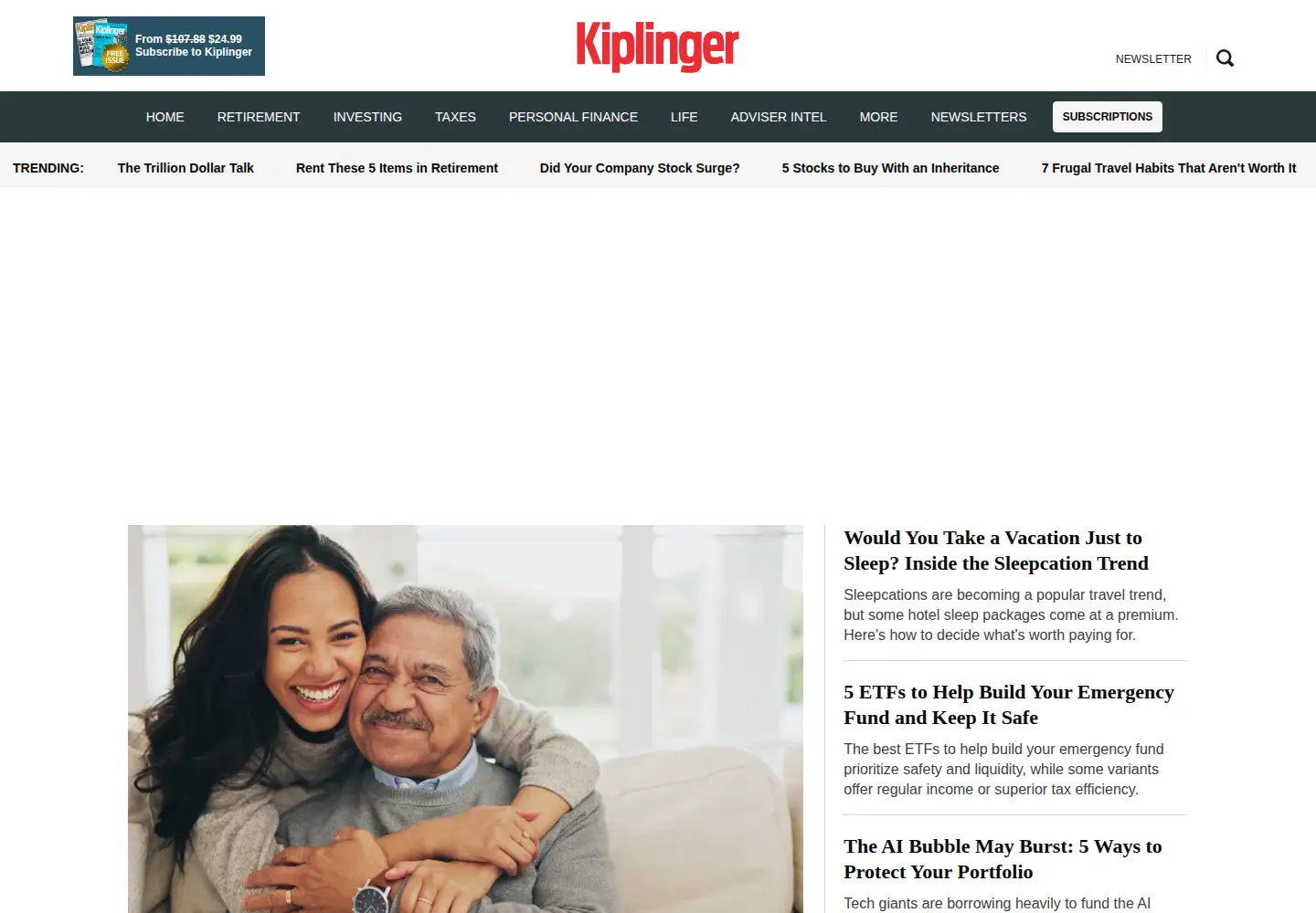 Screenshot of kiplinger.com
