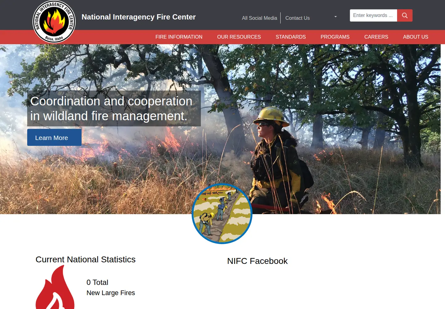 Screenshot of nifc.gov