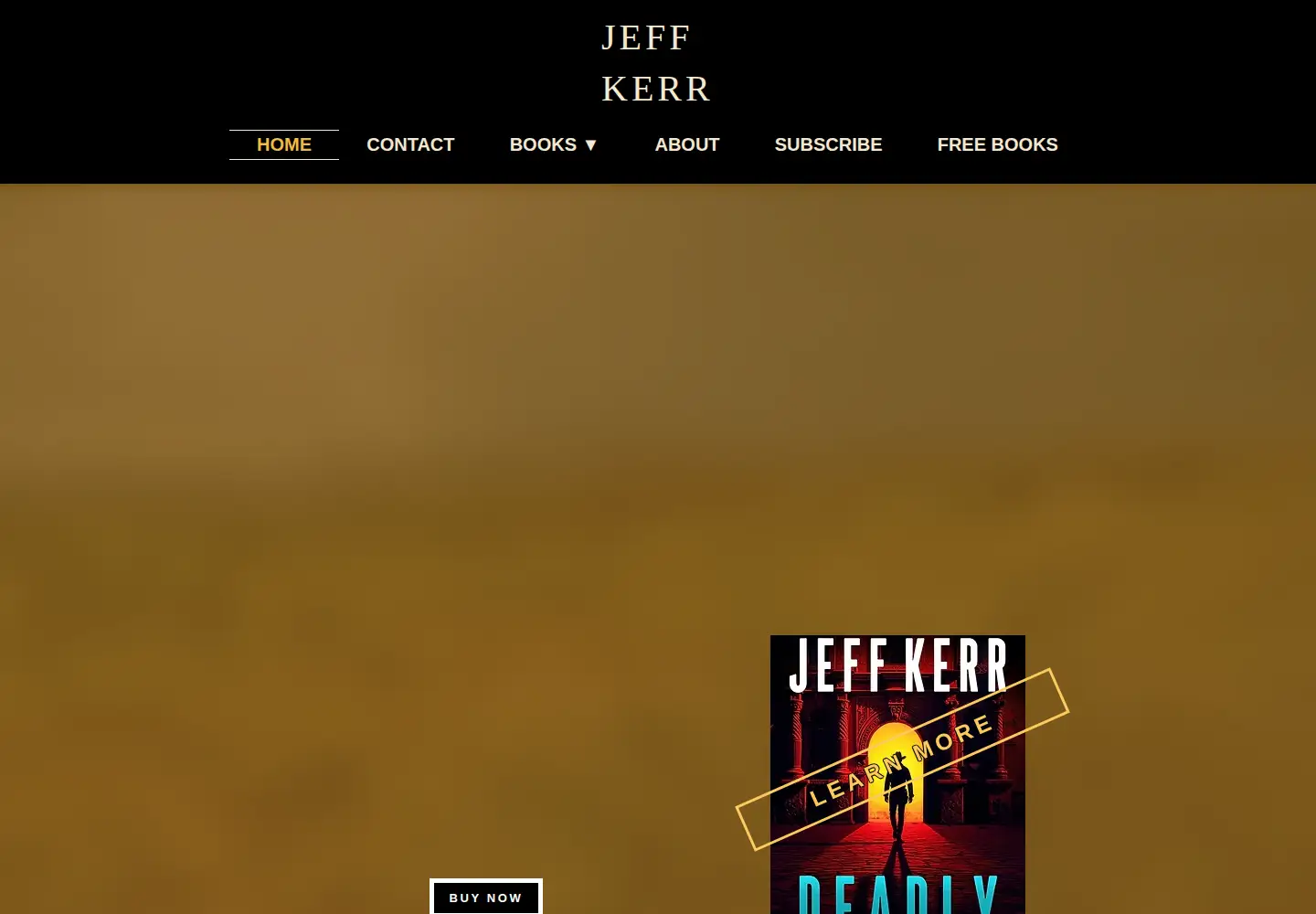 Captured homepage of jeffreykerrauthor.com in the current scan