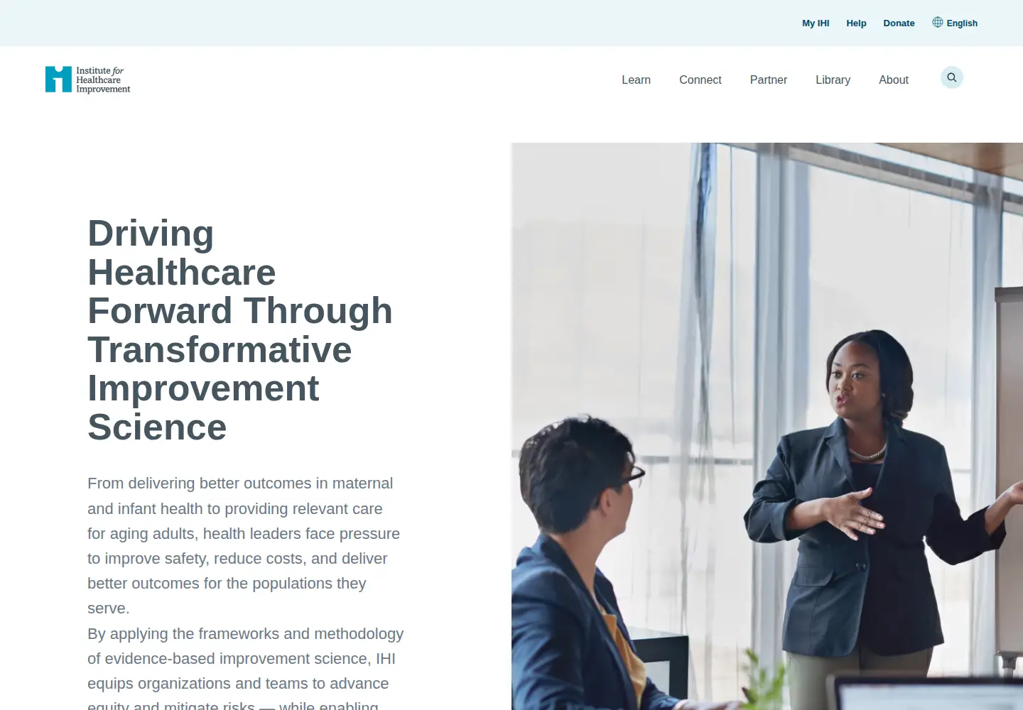 Screenshot of ihi.org