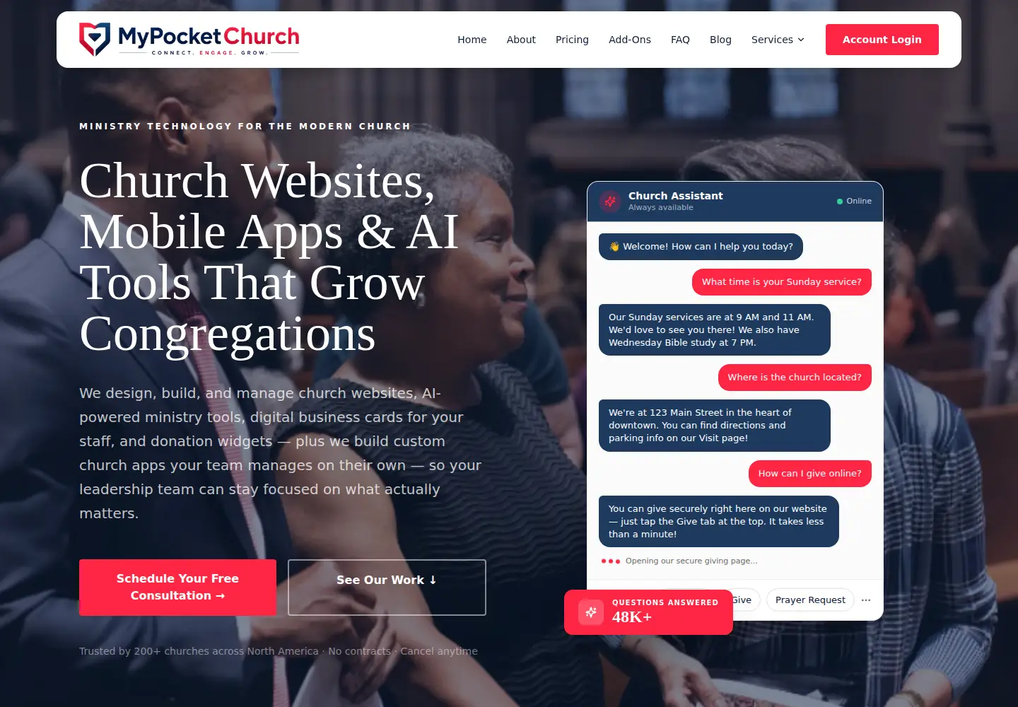 Screenshot of mypocketchurch.com
