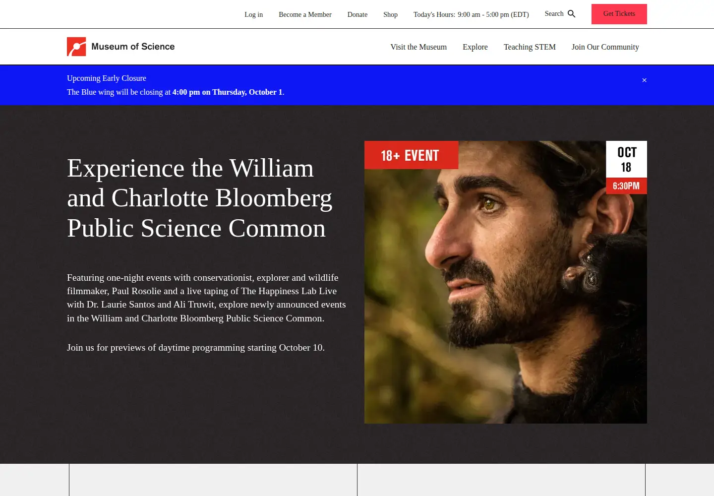 Screenshot of mos.org