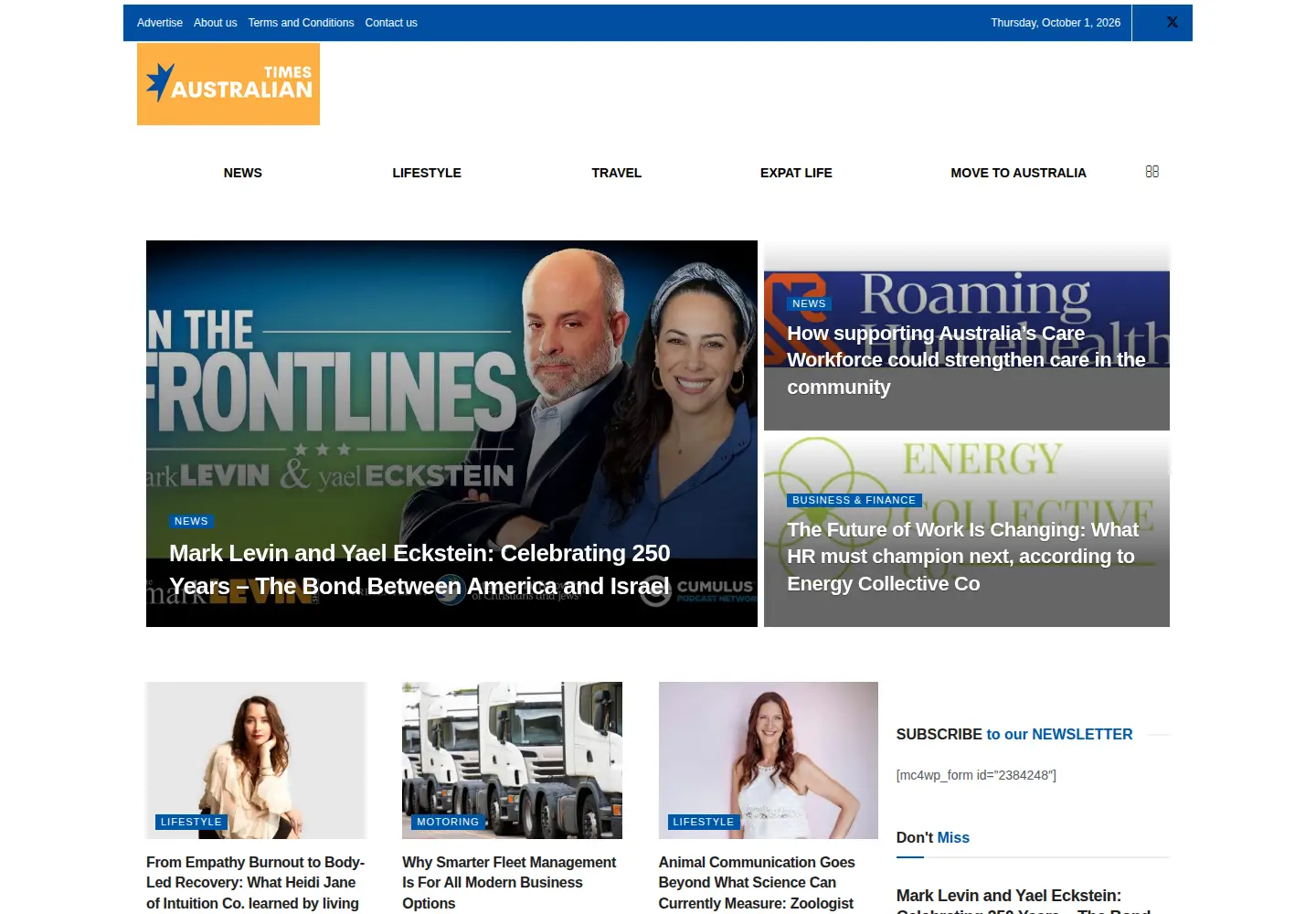 Screenshot of australiantimes.co.uk