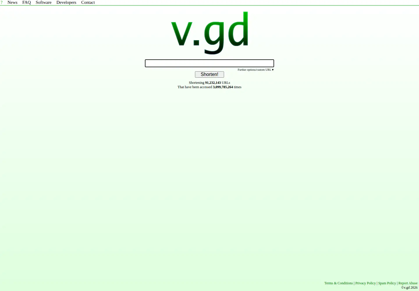 Screenshot of v.gd