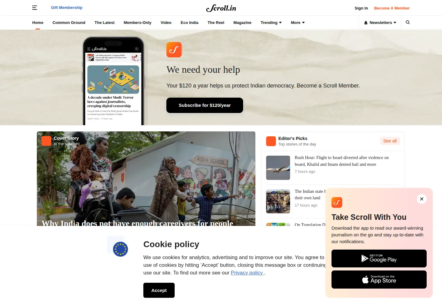 Screenshot of scroll.in