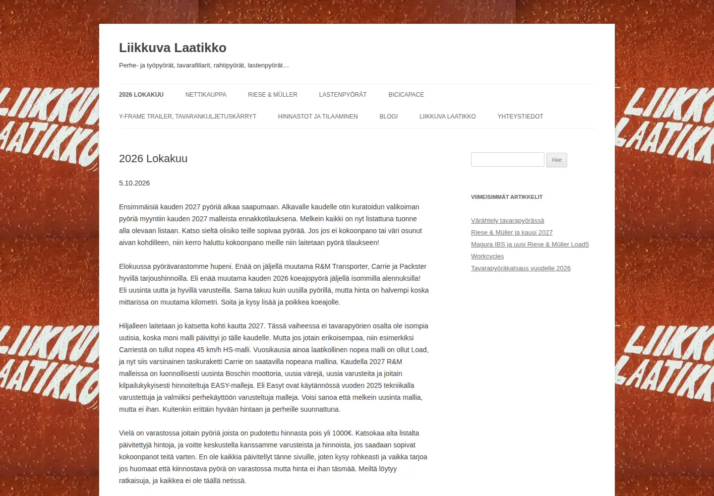 Captured homepage of liikkuvalaatikko.fi in the current scan